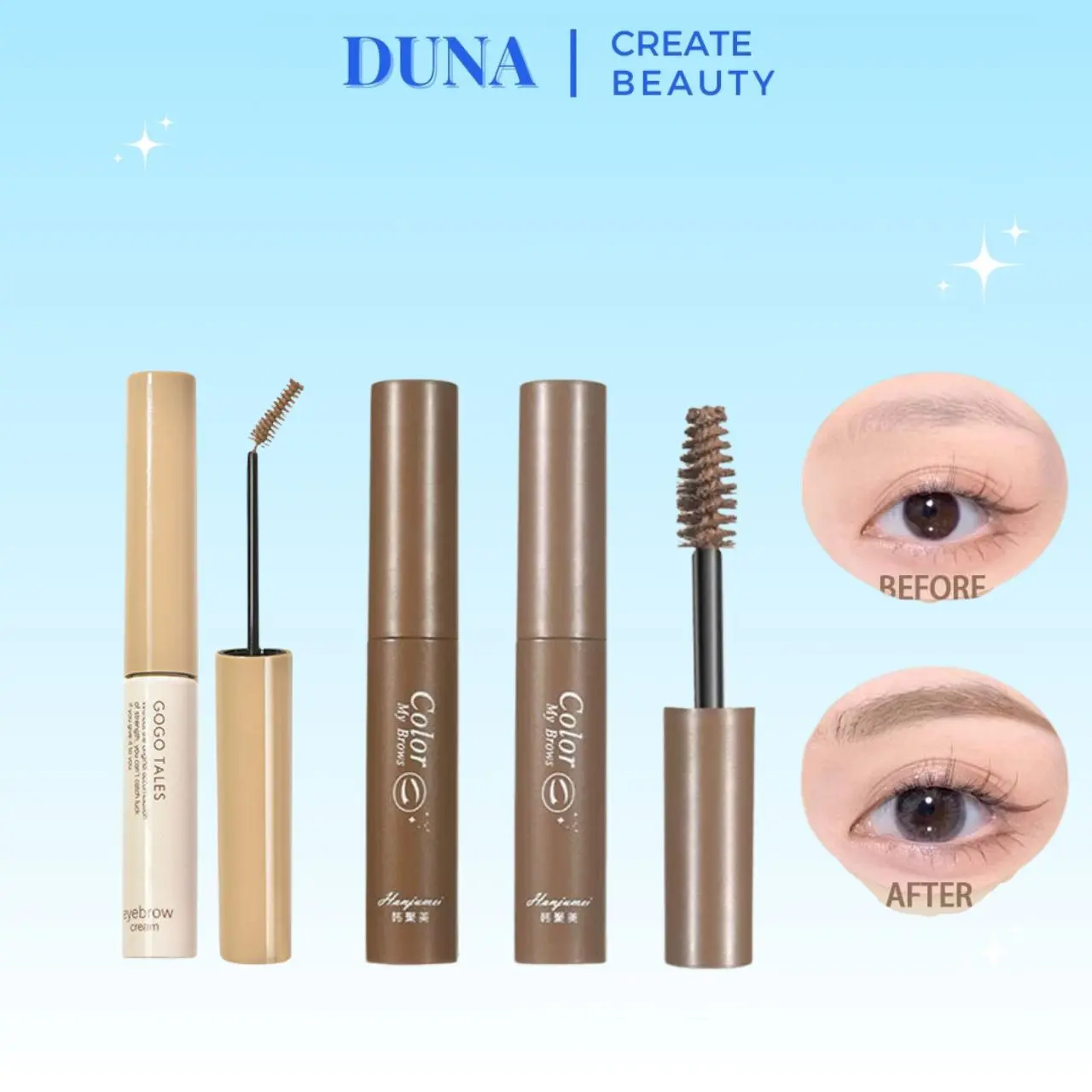 Chuốt Lông Mày FEPO Hanfumei, Gogotales Gel Đổi Màu Lông Mày Nhuộm Lông Mày 4,8g Tự Nhiên Duna Beauty