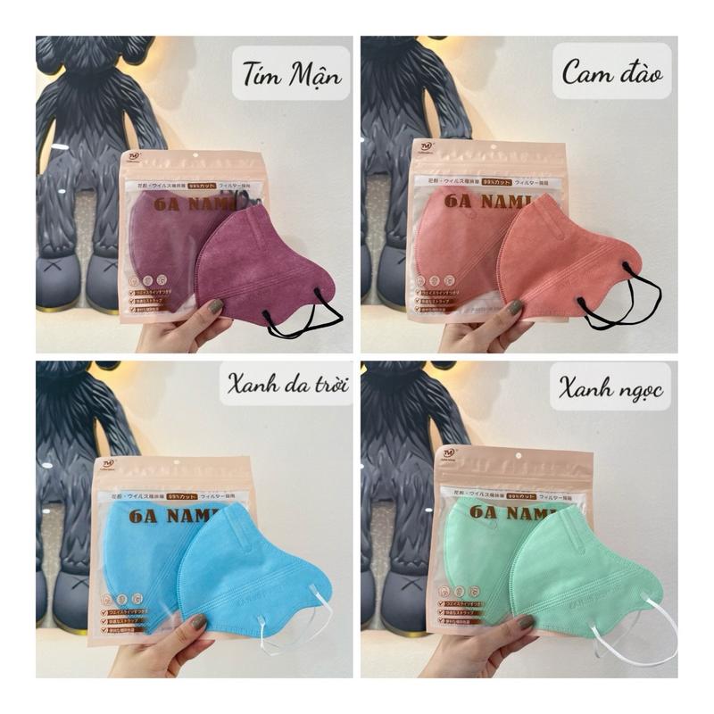 COMBO 300 chiếc (tặng 100 chiếc) Khẩu trang 6A NAMI TÚI ZIP 4 lớp Kháng khuẩn {45-75kg} Che phủ kín khuôn mặt, Chông nắng và tia UV tốt 7