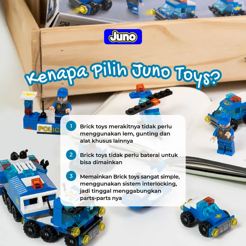 Mainan Balok juno 8612-1A | Mini Garden 6in1 | Mainan Balok Anak Rumah Istana Princess 4