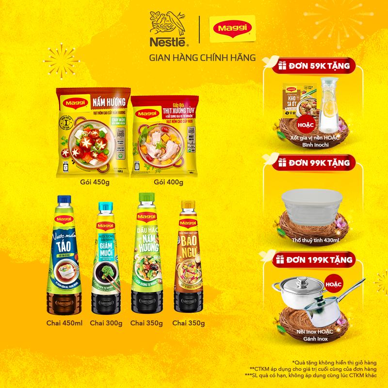 Nestlé VN - Gia vị MAGGI SIZE VỪA trải nghiệm, đủ vị, tự chọn theo ý thích: Hạt nêm, Dầu hào, Nước tương, xốt gia vị  - ST