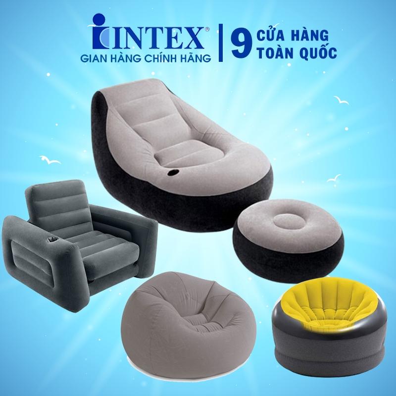 Ghế Hơi Tựa Lưng Intex thư giãn 68564 68579 66582 66551 bảo hành 12 tháng phủ nhung cao cấp