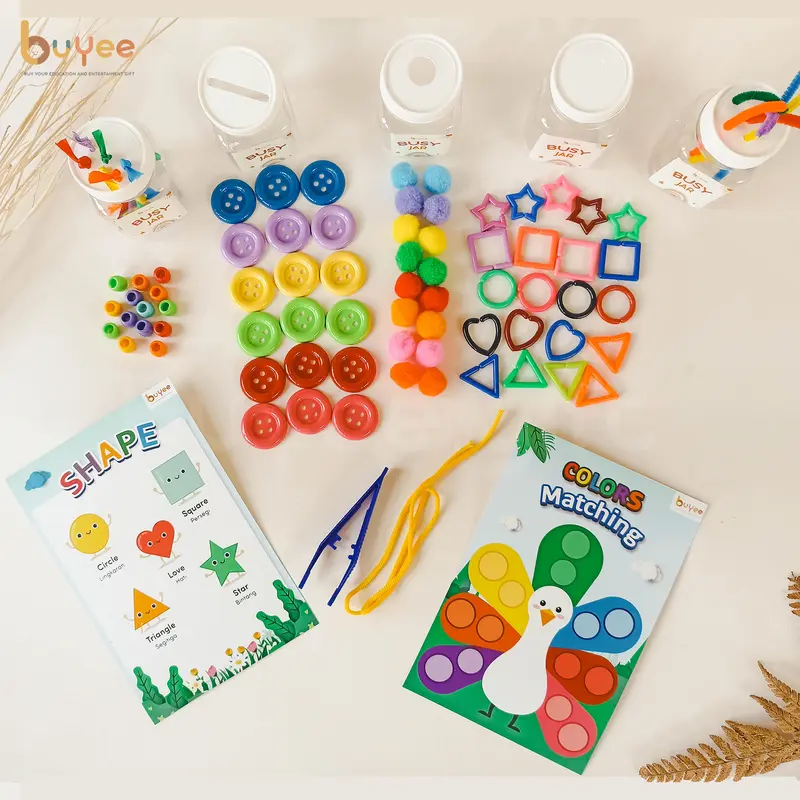 BUYEE GIFT - BUSY JAR | Mainan Montessori | Mainan Edukasi Aktivitas Sensory Anak - Paket Busy Jar Belajar Permainan bayi 1