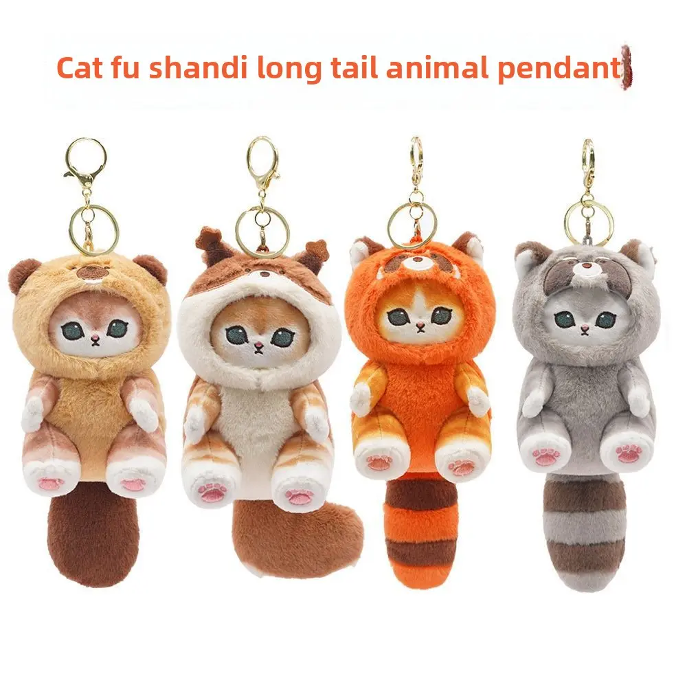 Mofusand New Style Transforming Raccoon Shark Panda Bag Pendant Plush  Keychain Toy Cute Doll Wholesale