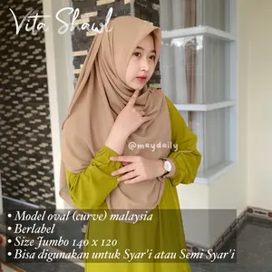 Vita Shawl Square Malaysia by Maydaily Ori Berlabel Ukuran Jumbo