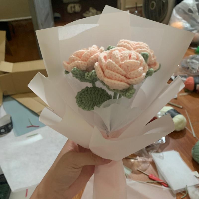 Hoa hồng len handmade 3