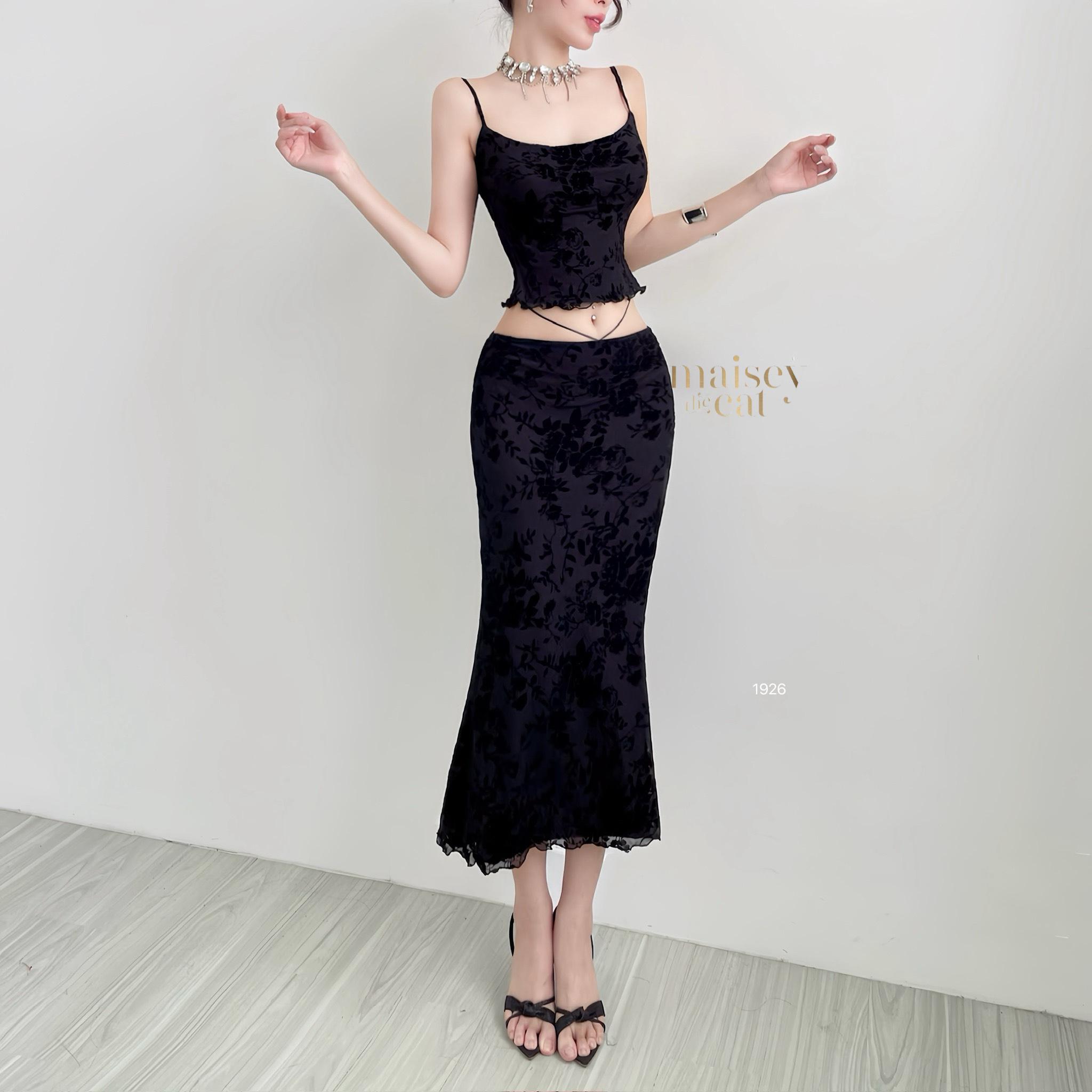 [MAISEY 1926] SET ĐỒ NỮ 2 MÓN GỒM ÁO 2 DÂY PHỐI CHÂN VÁY ĐUÔI CÁ DÁNG DÀI GỢI CẢM