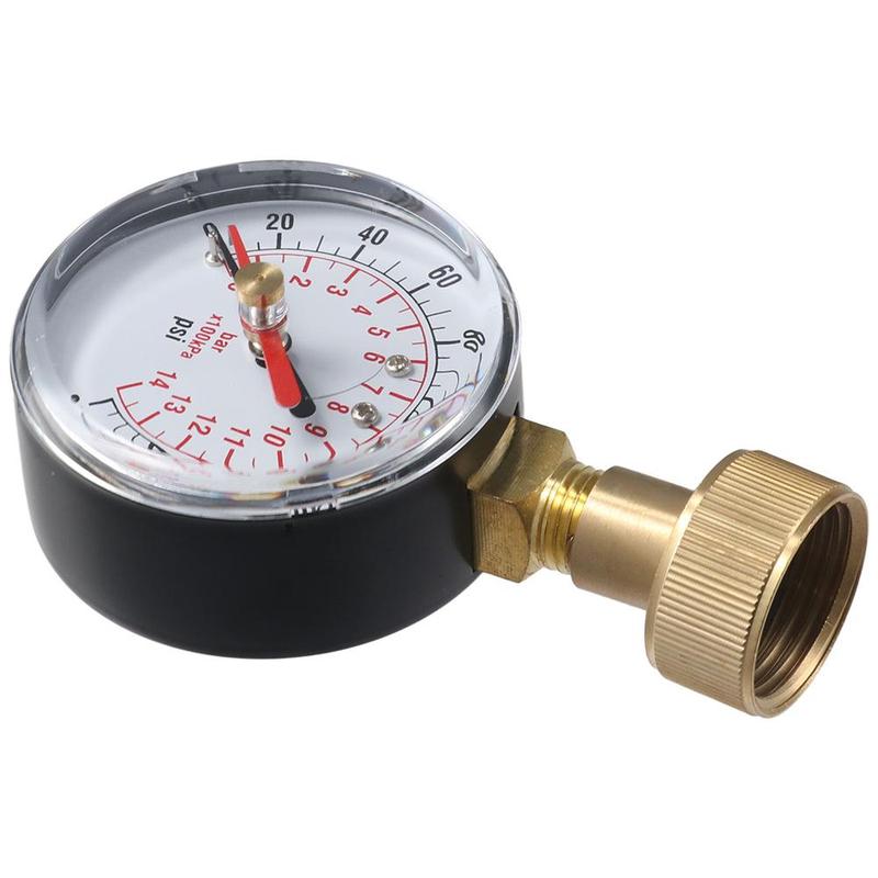 Stainless Steel Case 0-200 Psi Water Pressure Test Gauge 2.5" Dial Size 3/4" Female Thread Digital Display Manometer Dual Scale Dial Gauge House Tube 1
