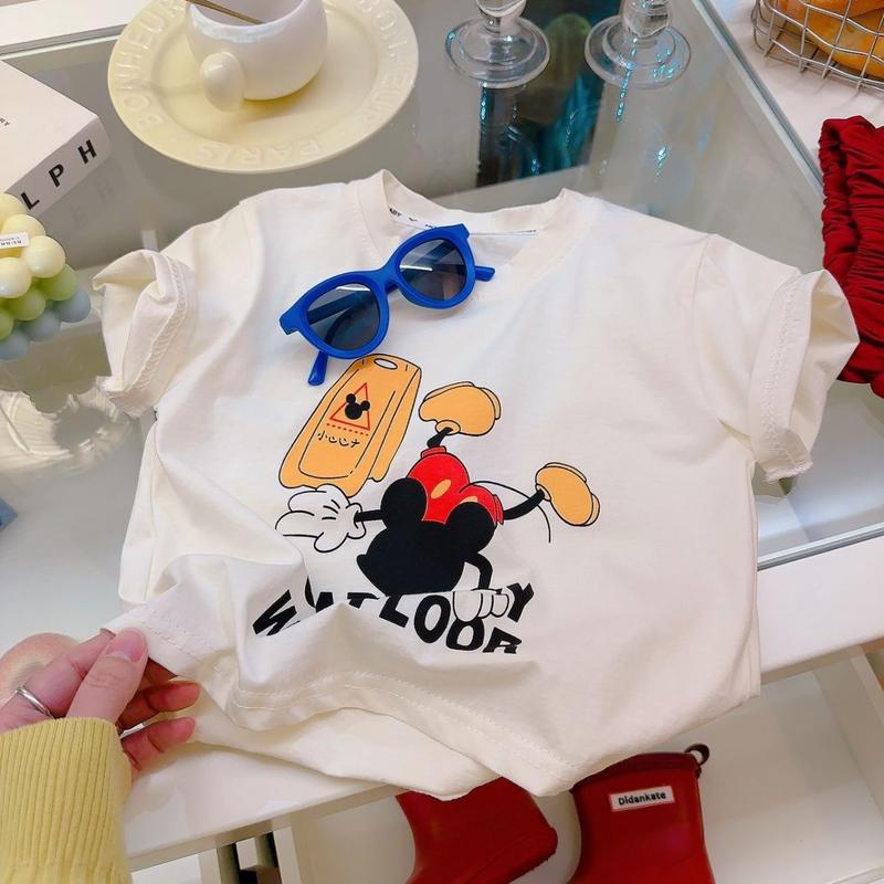 Product Introduction of Summer Children's Casual Set Pure Cotton T-Shirt Korean Style Fun Cartoon Short Sleeve New Boys Girls Two-Piece Set Trendy 14