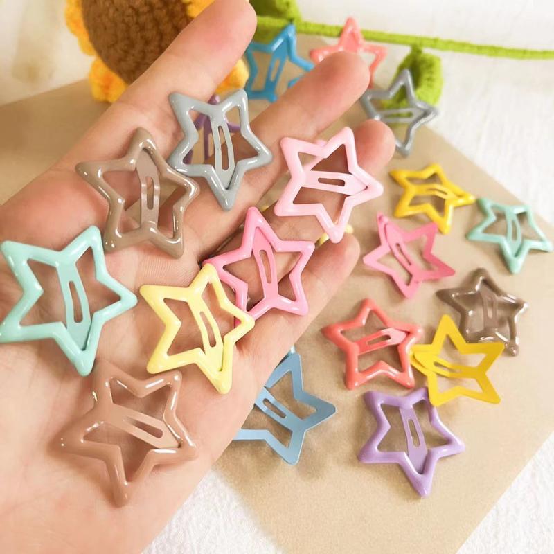 Product Introduction of Pentagram Duck Mouth Clip Ins Style Kẹo màu sao BB Clip Dễ thương ngọt ngào thời trang đơn giản liền mạch kim loại đuôi ngựa phụ kiện cho phụ nữ tóc clip yasmin Women 1