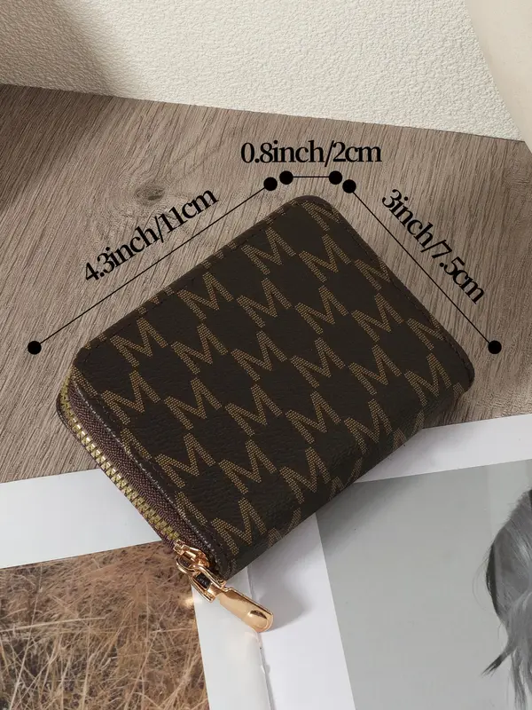 Fashion Letter Pattern Pu Leather Zipper Wallet, Simple Casual Multi-card Card Holder for Women, Casual Trendy Versatile High-quality Wallet for Daily Use 1