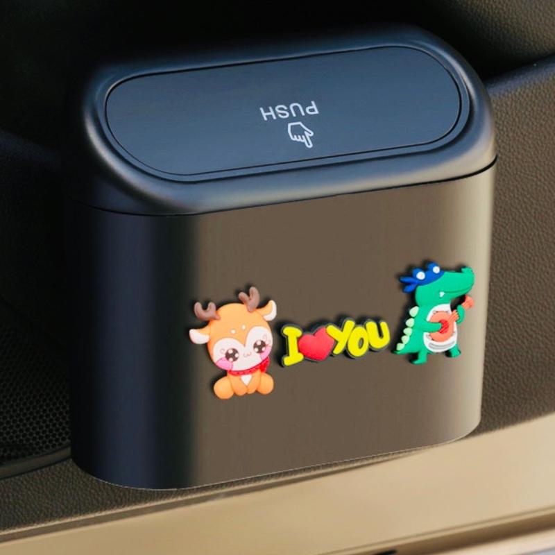 Thùng rác mini gắn cửa xe hơi hoạ tiết hoạt hình 1