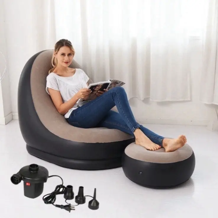 Ghế Đệm Hơi Tựa Lưng, Sofa Hơi, Ghế Đệm Hơi cao cấp, Kèm Bơm điện 2 chiều