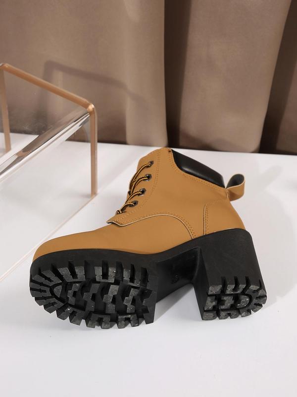 Women's Fashionable Lace Up Ankle Boots, Casual Comfortable Boots for Daily Wear, Valentine's Day Gift for Her, Perfect for Students and Outdoor Sports 5