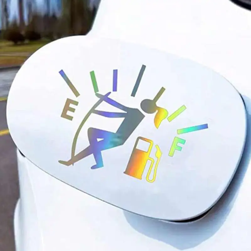 Creative Funny Figure Car Fuel Tank Cover Sticker, Decorative Car Reflective Sticker, Car Exterior Accessories For Car Decoration 6