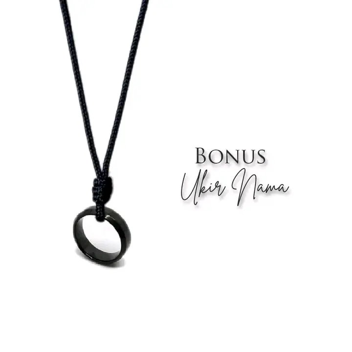 KALUNG TALI LIONTIN CINCIN UKIR NAMA HITAM