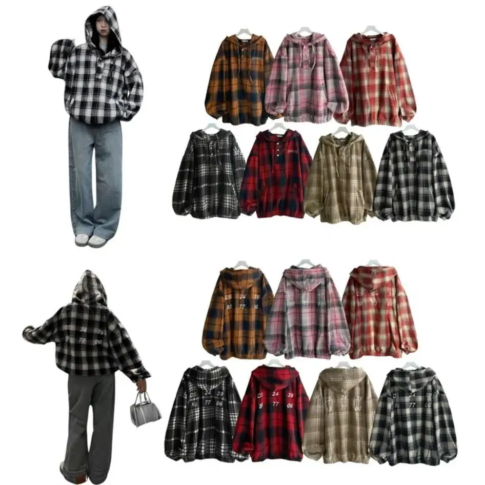Áo Sơ Mi Flannel Tay Dài Caro Có Nón Tag Dessuu Form Nam Nữ (Nỉ Dạ) Menswear Shirt