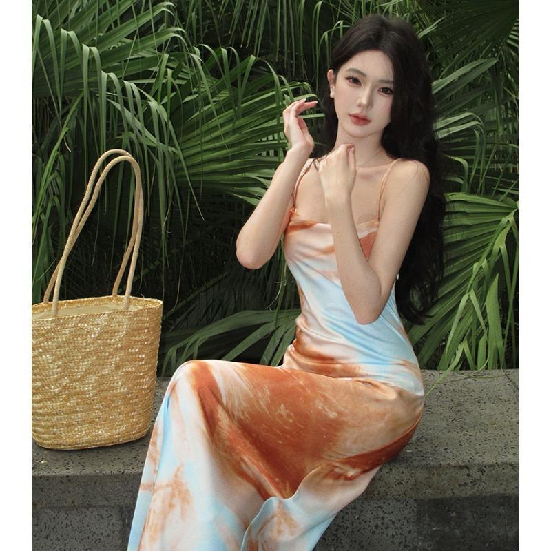 5803 đầm trễ vai voan hoa nhí dây dáng dài công chúa maxi hở lưng bigsize nữ dễ thương vintage pháp thiết kế cao cấp váy 2 dây ngắn 3