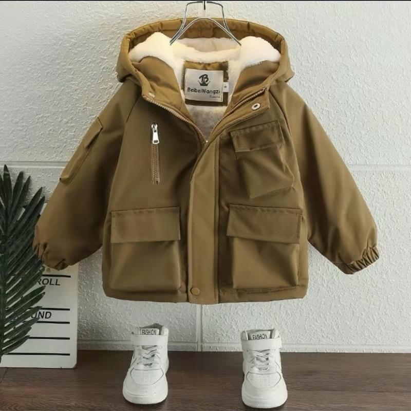 15-45kg Áo Khoác Gió Lót Lông dành cho Bé Trai- Bé gái Vải Gió Tráng Bạc cản Gió cản Nước chống tia UV Gile Nón