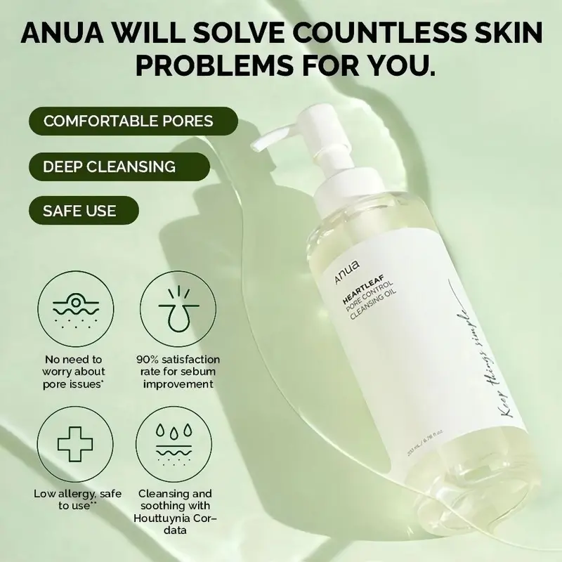 ANUA Heartleaf Pore Control Cleansing Oil 200ML - Pembersih - Deep Cleansing Berpori【BPOM】. 1