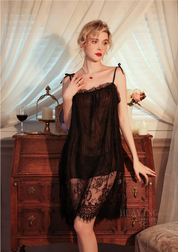 Product Introduction of Women Lace Nightgowns Spring Summer Lady Sling Homewear Sleeveless Sleepwear Female Pajama Dresses 2