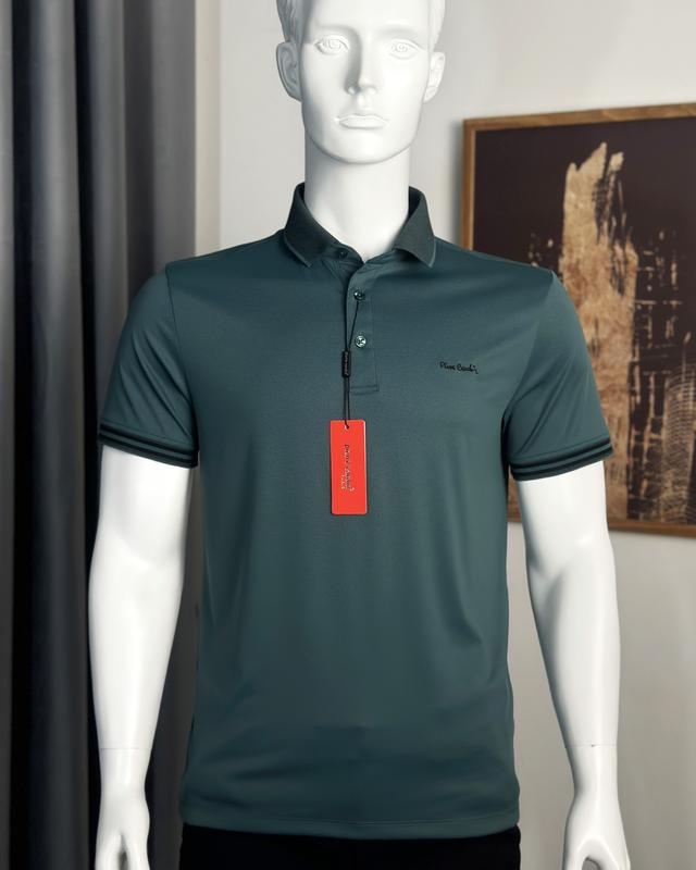 Áo Polo, Áo Thun Nam Pierre Cardin Kẻ Sọc Ngang, Vải Cotton Cá Sấu Mẫu Mới  2024 Xuất Dư Hàn