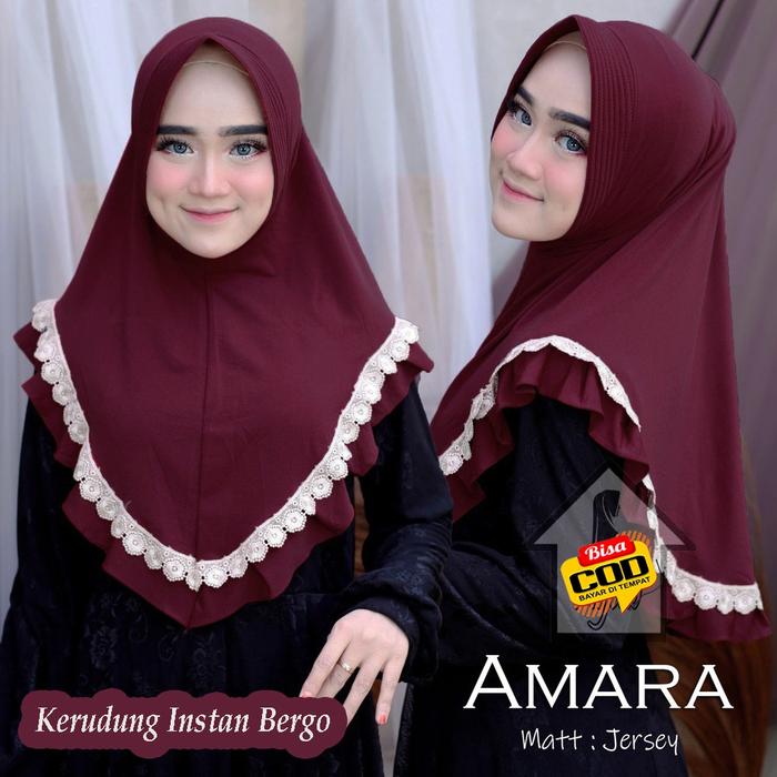 Jilbab Renda Jual jilbab instan bergo amara renda import bahan jersey premium - Kota ...