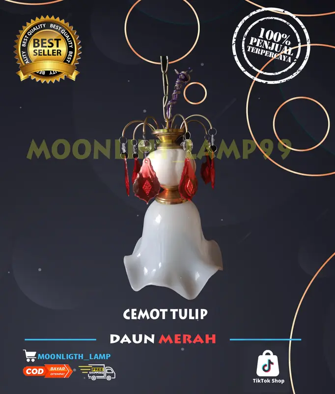 LAMPU GANTUNG HIAS TULIP / LAMPU HIAS / LAMPU HIAS KLASIK / DEKORASI LAMPU / DEKORASI RUMAH / DEKORASI GANTUNG 4