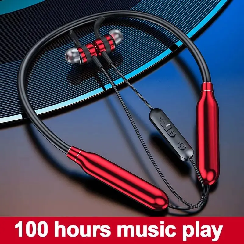 Tai nghe không dây, ROR Chính Hãng, kiểu đeo cổ, có Bluetooth, có Micrô, Thích hợp cho thể thao, khử tiếng ồn, auriculares, Fone, thiết bị nghe nhạc Nhét Tai Earphone