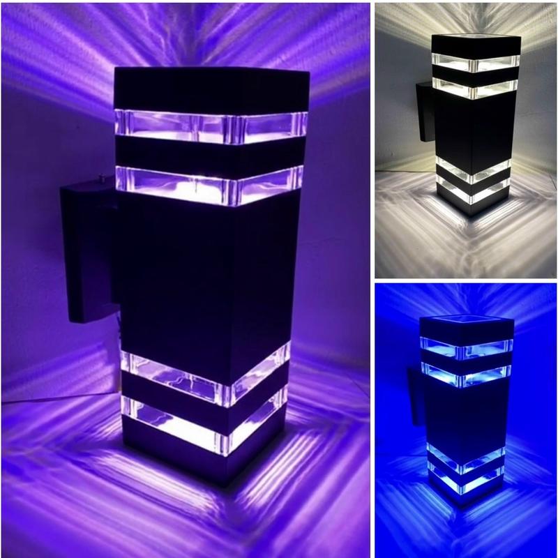  Đèn Tường,Đèn Trụ Vuông Trang Trí Ngoài Trời sáng 7 chế độ không bảo hành không phải thiết bị thông minh đèn trang trí 