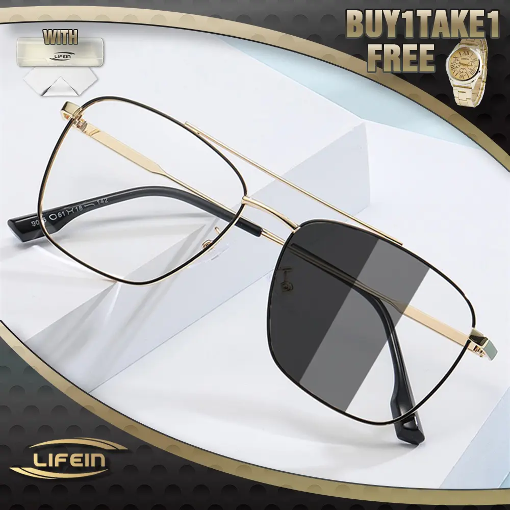 [BUY 1 TAKE 1] Uinisex UV400 Glass Anti-blue Radiation Photochromic Eyeglass