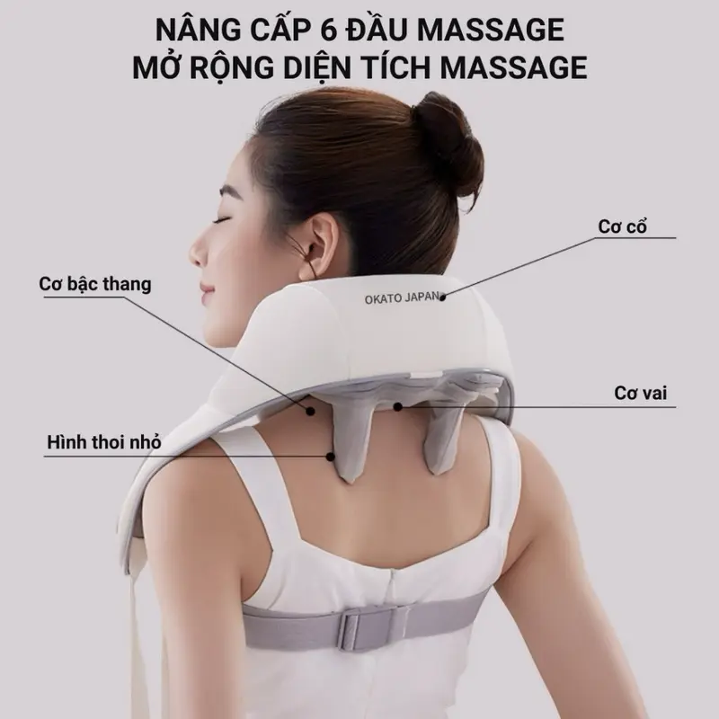 MÁY MASAGE CỔ VAI GÁY OKATO P11- Mô Phỏng Kỹ Thuật Masage số 8- Phù Hợp Với Dân Văn Phòng Và Người Cao Tuổi 5