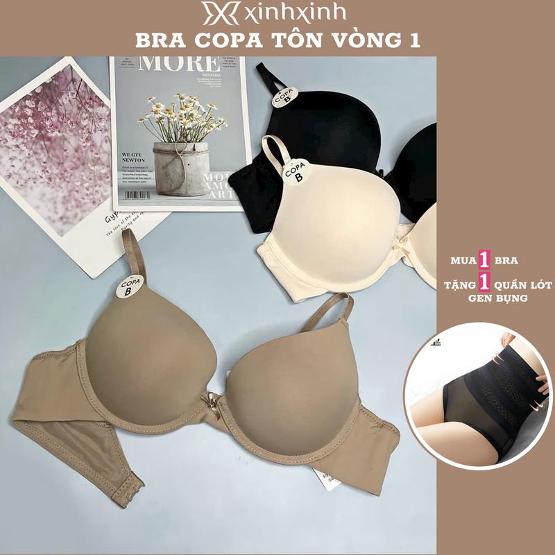  Áo Lót Bra Copa Tôn Vòng 1 Êm Ái Tặng Kèm Quần Gen Kem Nữ 