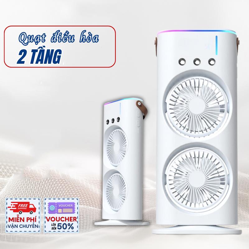 Product Introduction of Quạt Điều Hoà Hơi Nước 2 Cánh Gió Tạo Độ Ẩm - Spray Fan Tích Điện 4000mAh Kiêm Đèn Ngủ Đa Sắc, Phun Sương Làm Mát 17
