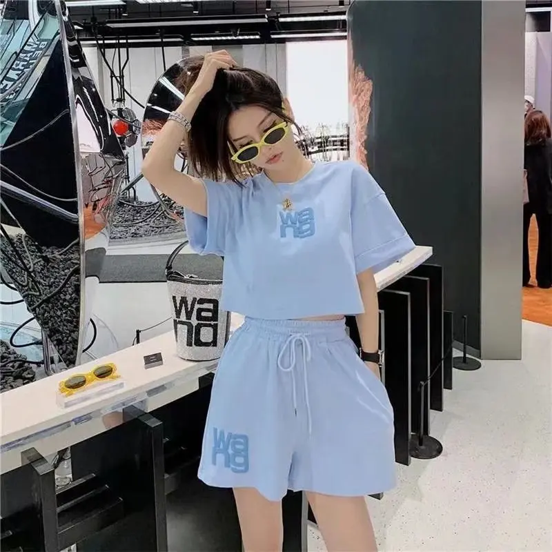 Bộ Đồ Thể Thao, Thời Trang, Dành Cho Nữ, Bộ Hai Mảnh, Áo Phông Ngắn Và Quần Đùi, Thích Hợp Cho Học Sinh Hợp Xu hướng Mùa Hè 2024 Women Top Polo 3