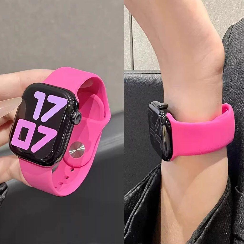 Tali Jam Tangan Sport Silicone Strap for Apple Watch Strap SE Ultra 3 2 Series 11 10 9 8 7 6 5 4 3 IWatch 49mm 46 45 44 42 41 40 38mm Soft Replacement Rubber Band Accessories for Smartwatch I8 S10 S8 S9 Pro Max T900 T800 Ultra 8 MAX 9 PRO S20 T500