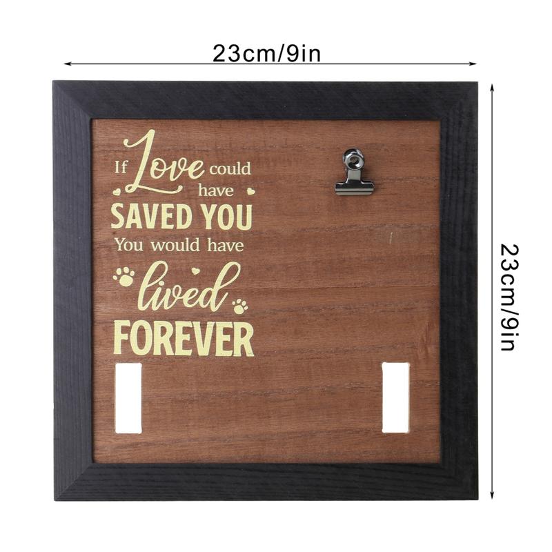 Product Introduction of Dog Cats Memorial Gift 9x9Inch Collar Frame Wood Preserves Memory of Beloved Pet 0