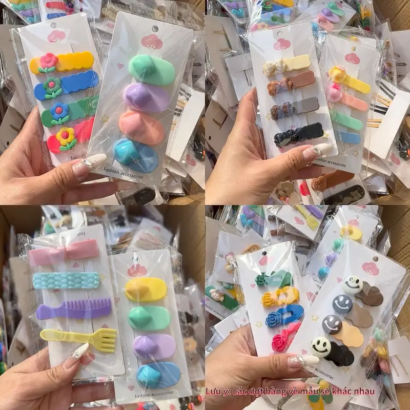 SET 60 Kẹp Tóc Xinh Xắn Hàn Quốc Nhiều Màu Sắc Dễ Sử Dụng Phối Đồ 4