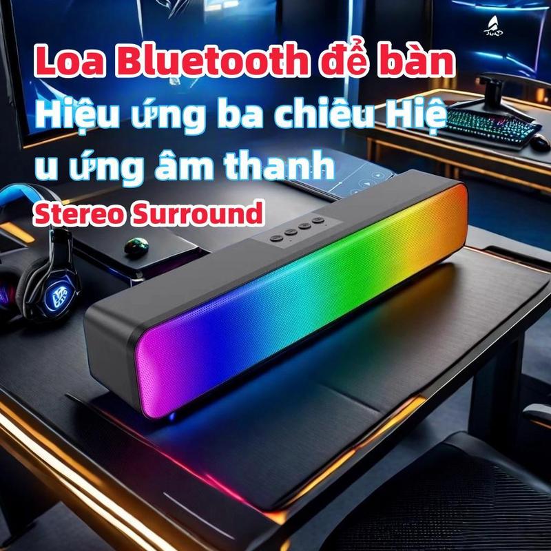 Loa Bluetooth công suất lớn âm thanh vòm 3D có đèn Led RGB 1600mAh theo nhạc Kết nối máy tính/laptop/pc/điện thoại /ipad Củ Loa Nghe Nhạc