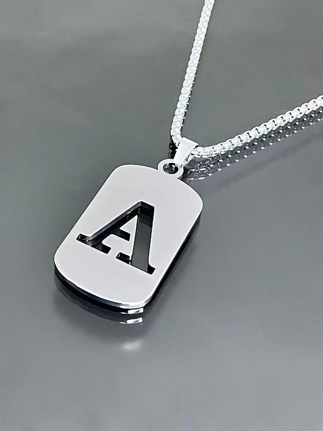 Initials Pendant Necklace for Men, Fashion Jewelry for Party, Daily Decor, Trendy All-match & Exquisite Jewelry for Birthday Gift