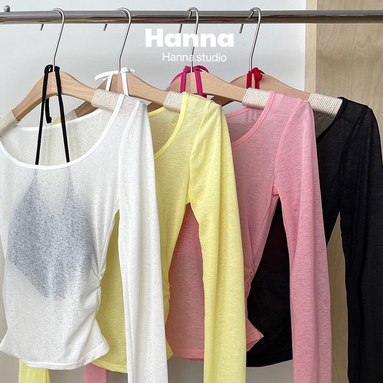 Set áo 2 mảnh Cotton xuyên thấu dáng dài kèm áo dây trong, set basic mùa hè đi biển