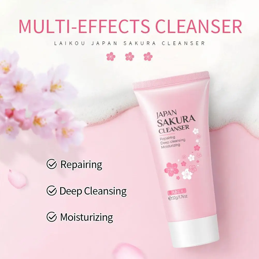 LAIKOU FDA Japan Sakura Foam Cleanser Cherry Blossoms Skin Wash Face H3D5 Control Brightening A5T6