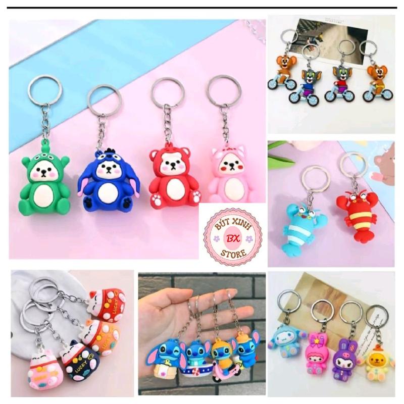  Sỉ 50 100 Cái Móc Khoá Thời Trang Hoạt Hình Dễ Thương Cute Đeo Balo Xe Máy Tiện Lợi 