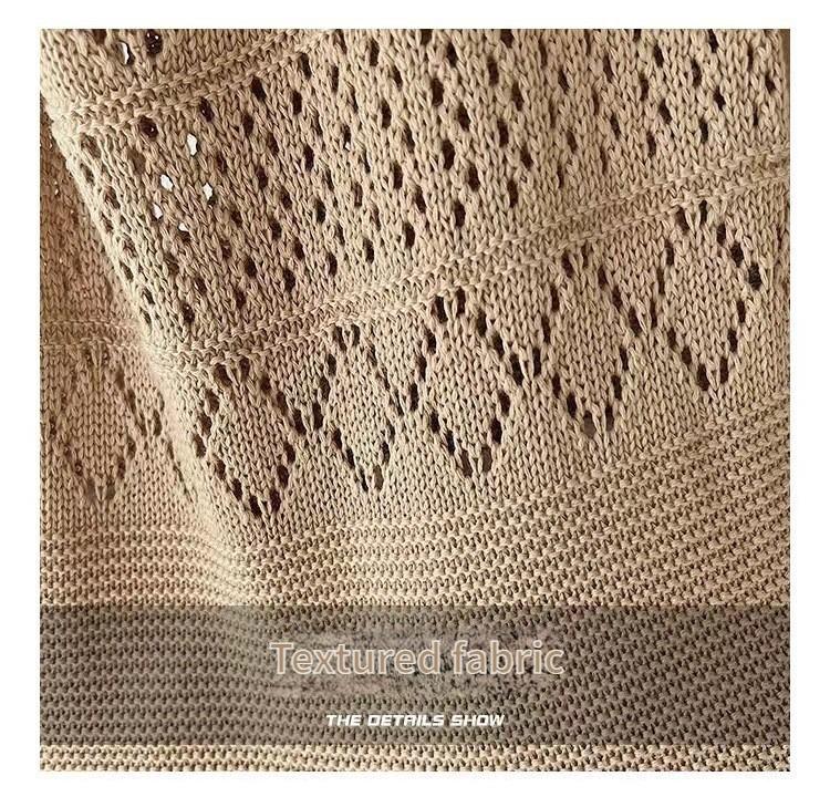 Product Introduction of Woven Bag Tote Bag Vintage Hollow Knit Bag Simple Bags Niche Unique Handbag Women's Bag Solid Color Campus Shoulder Bag good  totes  croissant  bag 9