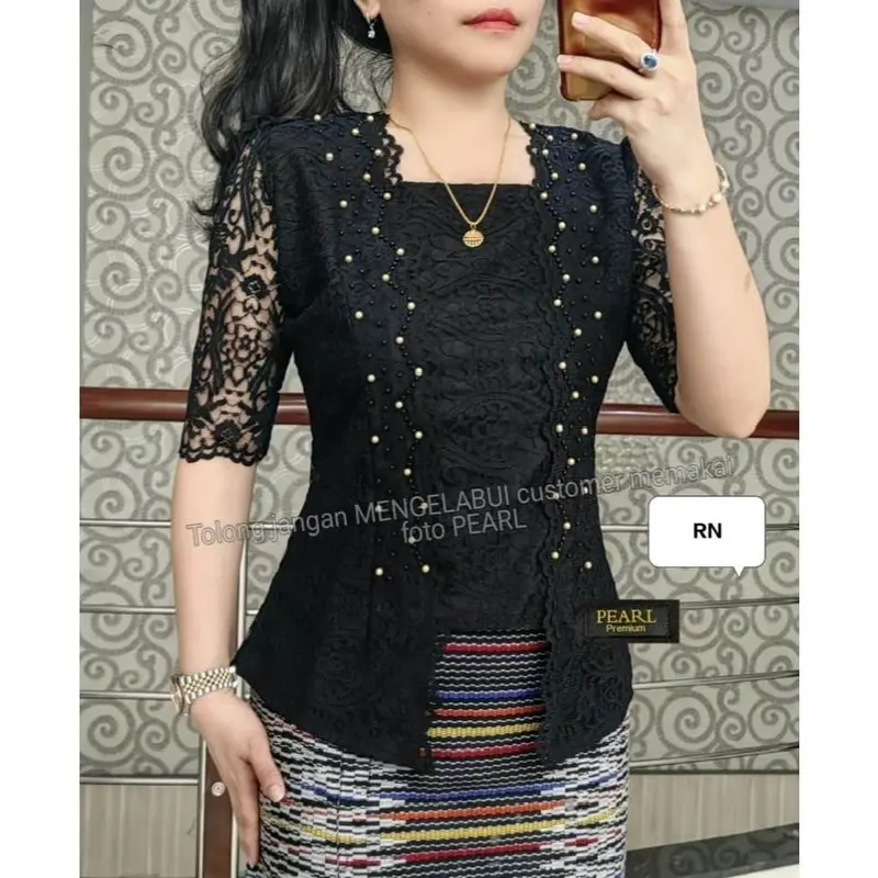 WBM Atasan Kutu Baru Brokat Cewek Nyaman Dipakai Baju Renda Wanita 2