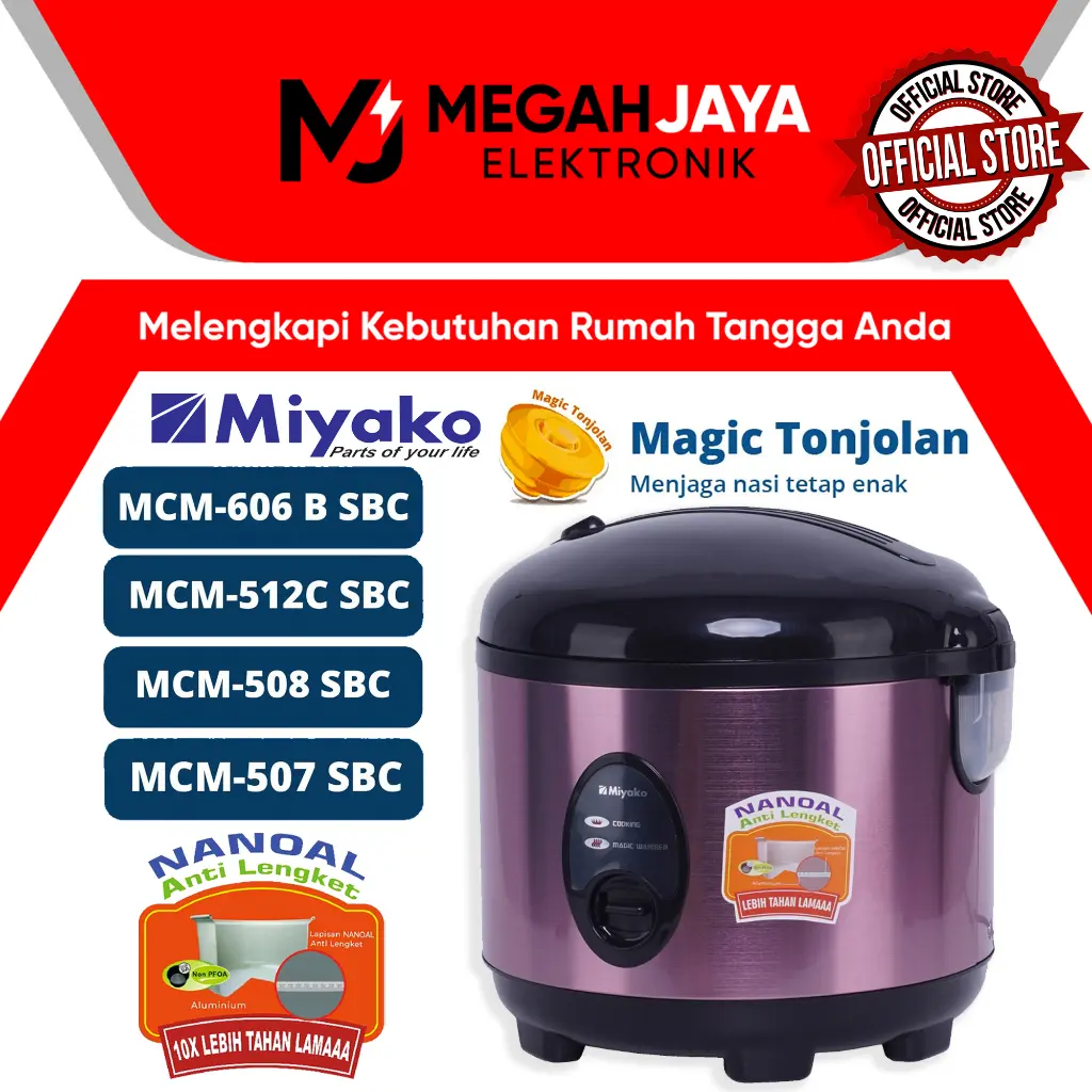 [COD]  MIYAKO RICE COOKER / MAGIC COM MCM 606 B SBC / MCM 512 C SBC / MCM 507 SBC / MCM 508 SBC (0,6 LITER - 1,8 LITER)