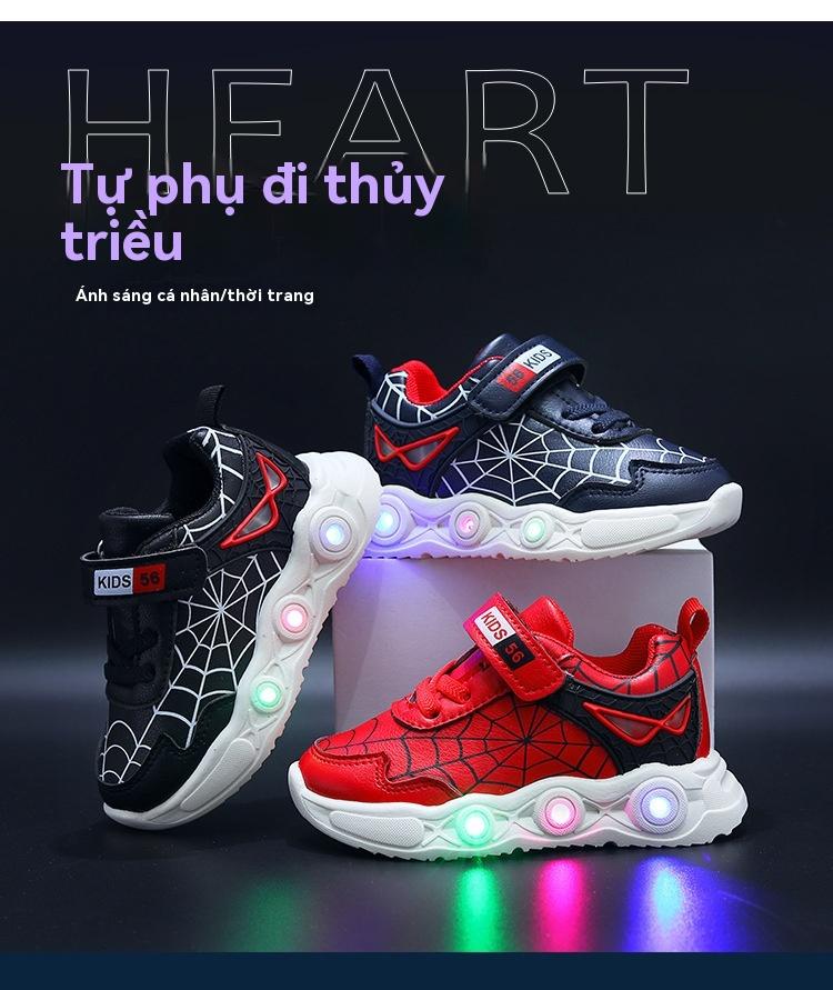 Product Introduction of Giày Trẻ Em, Da, Sợi Nhện, LED Phát Sáng, Thích Hợp Cho Mùa Lò Xo Và Mùa Thu, Giày Thể Thao, Cho Bé Trai Và Bé Gái, Giày Trẻ Em, Hàng Mới Về Năm 2024 Kids Sneaker Sport Tập Thể Dục 1
