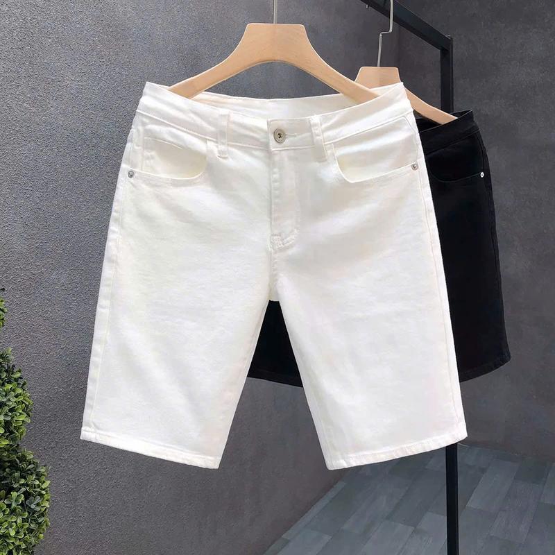 QUẦN SHORT JEAN COTTON CO GIÃN DÀY MỀM HÀNG CHẤT LƯỢNG TỐT ĐÙI NGẮN MEN BOY BODY TRẮNG ĐEN Màu đen Ôm gọn Menswear Nam X2 Pants Có Túi