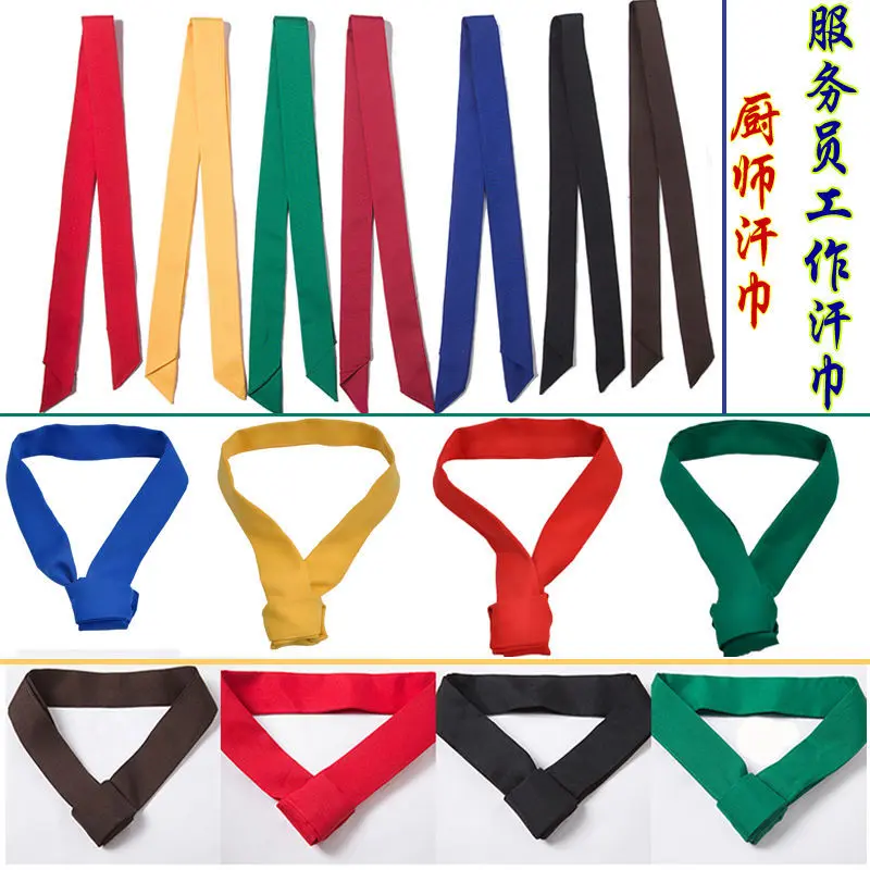 Chef Handkerchief Bow Tie and Tie Restaurant Hotel Scarf Coffee Shop Chinese and Western Food Waiter Yellow Black Red Scarf Multicolor