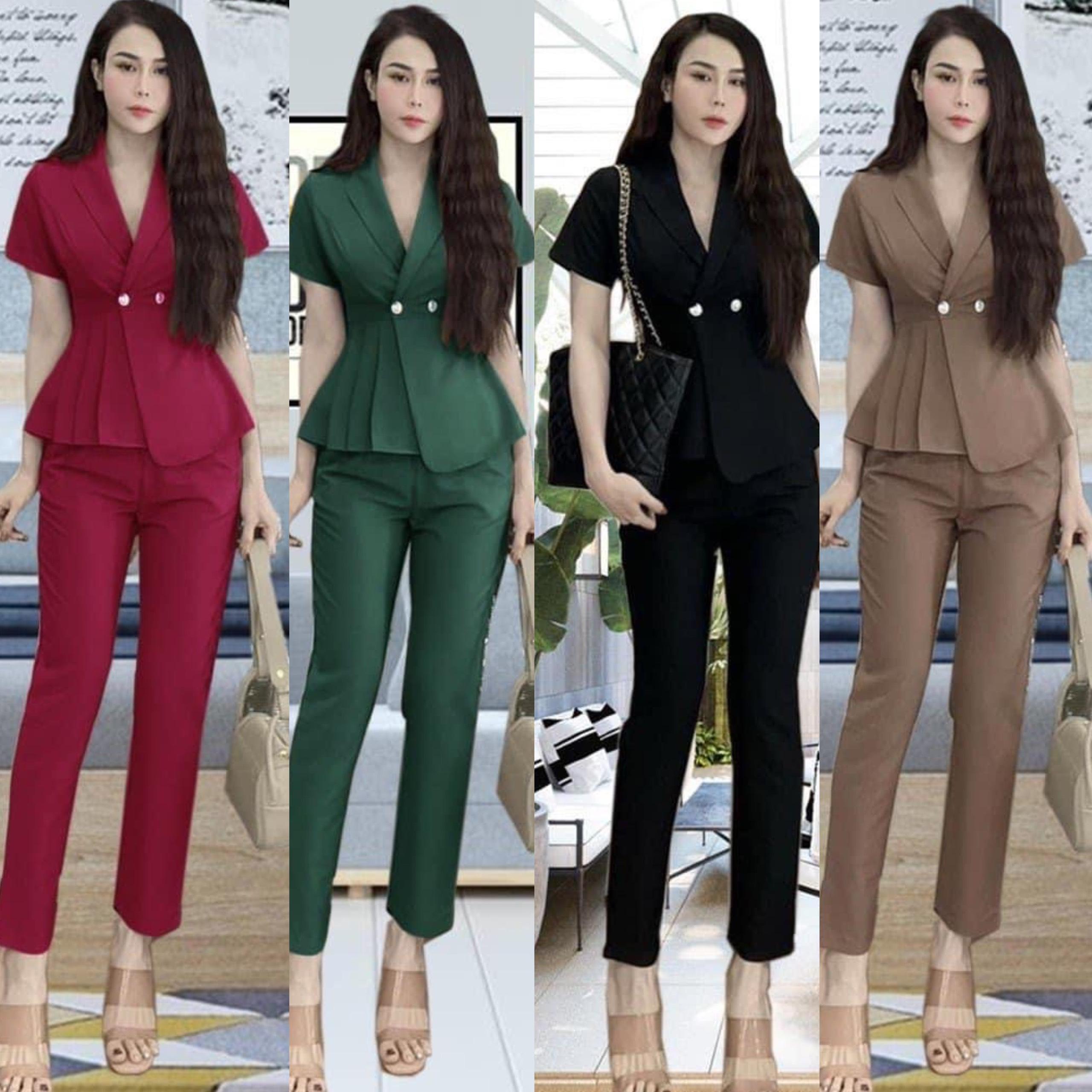 Thời Trang Bigsize Set Quần Áo 50 - 100Kg Vải Cotton Lạnh Cao Cấp Thanh Lịch Top Nữ Women Đen - A.1112