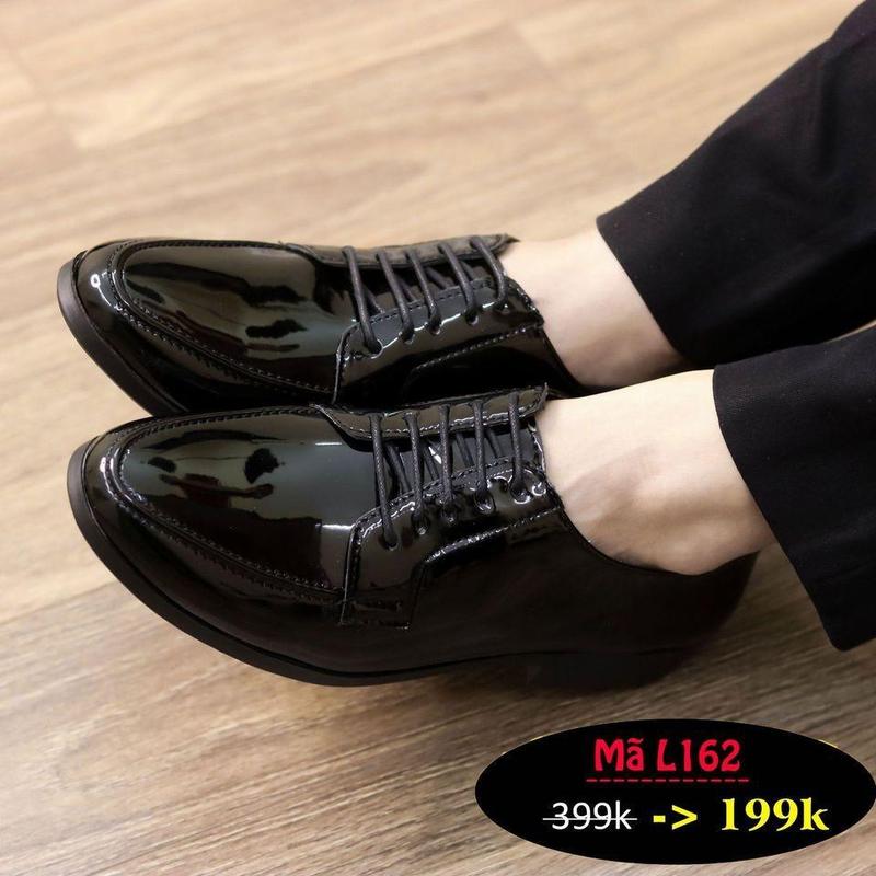Giày nam cao cấp - Giày tây nam buộc dây da bóng chất liệu da PU Cao cấp chống trơn trượt Đồng